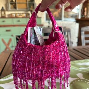 Pink Beaded Handbag
